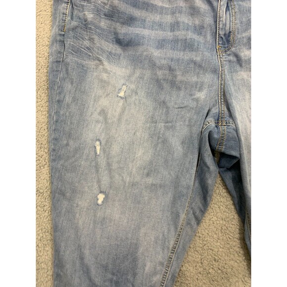 Women's Est. 1946 Denim Blue Jean Capris Distressed 24W Classic Fit Pockets - Picture 2 of 15